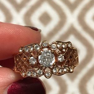 Gold Diamond Ring- size 9